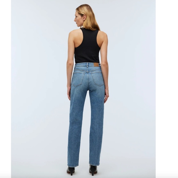 Madewell The '90s Straight Jean in Rondell Wash, Raw Hem, High Rise, Size 28 - Picture 8 of 10